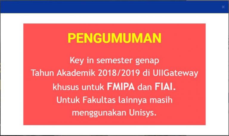 Info Key In UII Gateway - Program Studi Kimia Fakultas ...